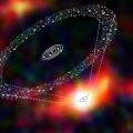 An expanded diagram of the debris disc and planets around the star known as Gliese 581