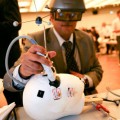 CAMDASS headset being tried out on a plastic head