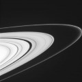 Cassini's imaging camera, shows the outer A ring and the F ring