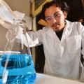 Chemical technologist Harry Pratt synthesizes a copper-based ionic liquid