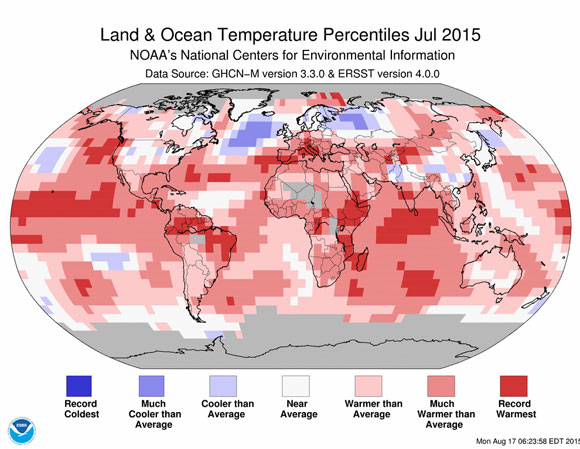NOAA: July 2015 The Warmest Month Ever Recorded