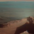 Mars Rover Opportunity catches its own late-afternoon shadow in Endeavour Crater on Mars
