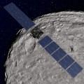 NASA's Dawn spacecraft orbiting the giant asteroid Vesta