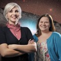 Vanderbilt astronomers Kelly Holley-Bockelmann and Lauren Palladino