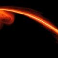 gas from a tidally shredded star falling into a black hole
