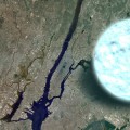 illustration compares the size of a neutron star to Manhattan