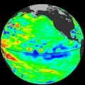 image of sea surface heights in the Pacific Ocean from NASA’s Jason-2 satellite