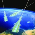 shower of particles produced when Earth's atmosphere is struck by ultra-high-energy cosmic rays