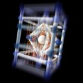 sudden contraction and elongation experienced by the unit cell of the ferroelectric material lead titanate as an intense pulse of violet light hits it