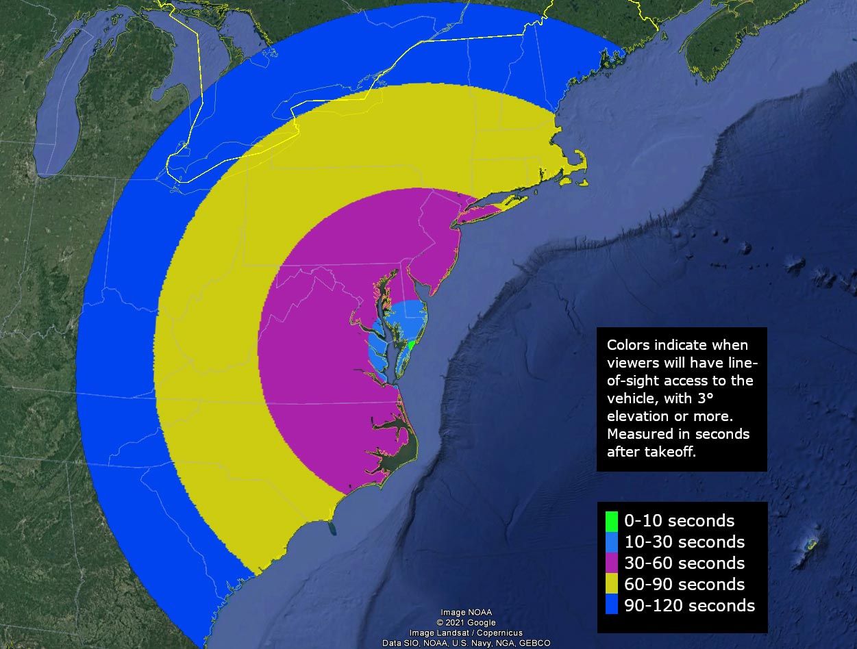 See The Northrop Grumman Minotaur 1 Rocket Launch Visiblity Map
