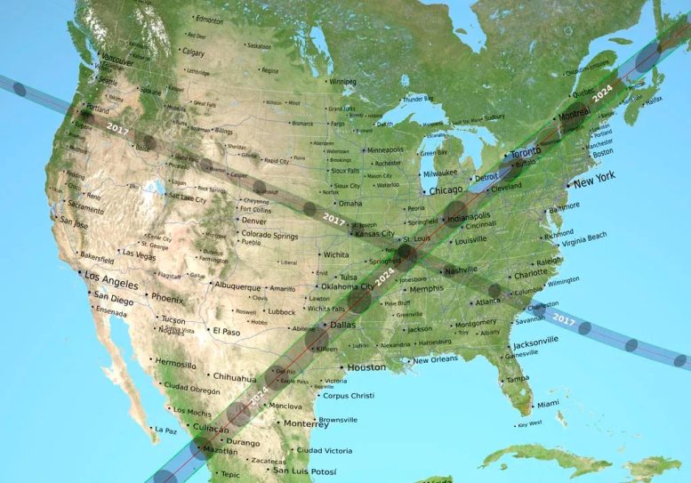 2017 2024 Total Solar Eclipse Paths United States