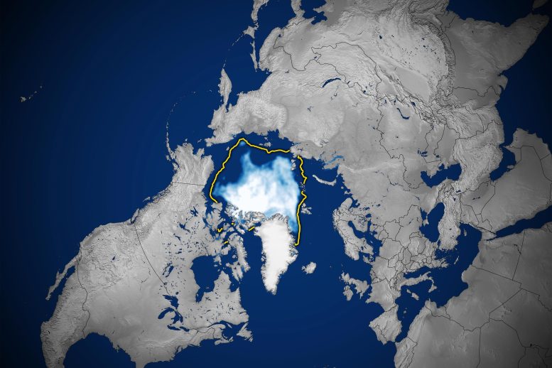 2022 Arctic Summer Sea Ice Minimum Extent Map