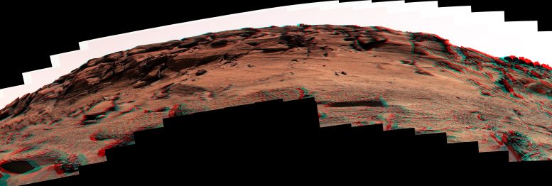 3D Curiosity Mars East Cliffs Doorway Panorama