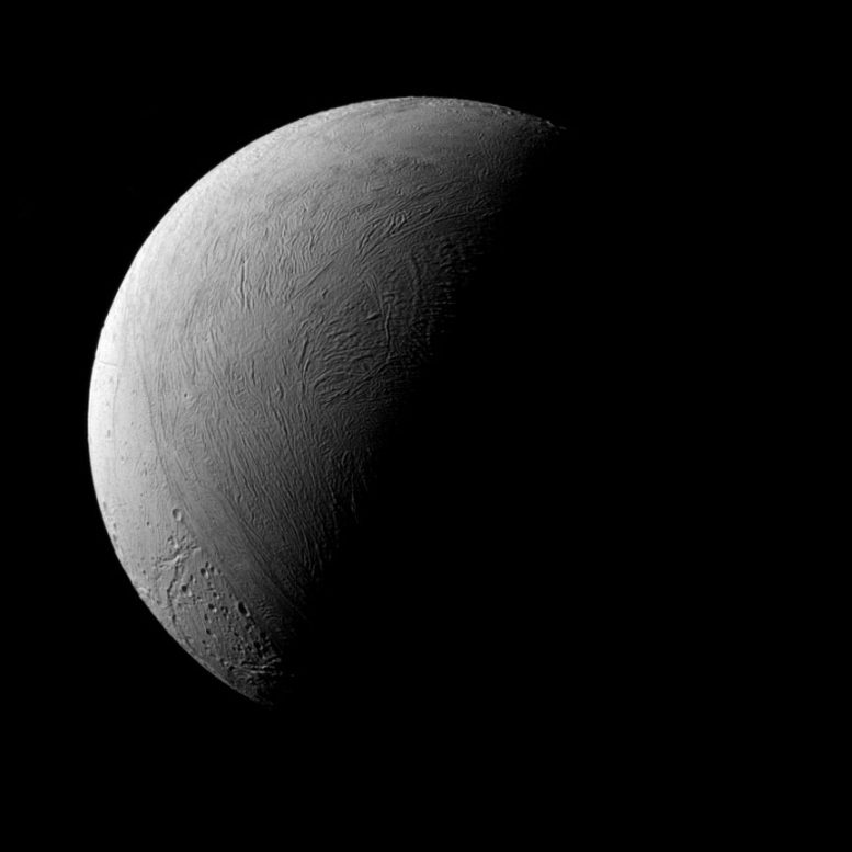 A Half-Lit View of Enceladus
