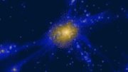 A Simulated Visualization Depicts the Scenario of Large Scale Heating Around a Galaxy Protocluster
