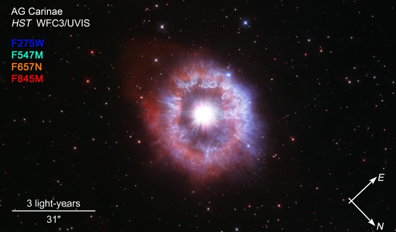 Bussola di AG Carinae