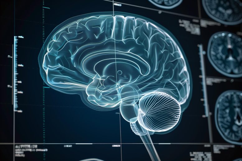 AI Analysis Brain Scan Art Concept