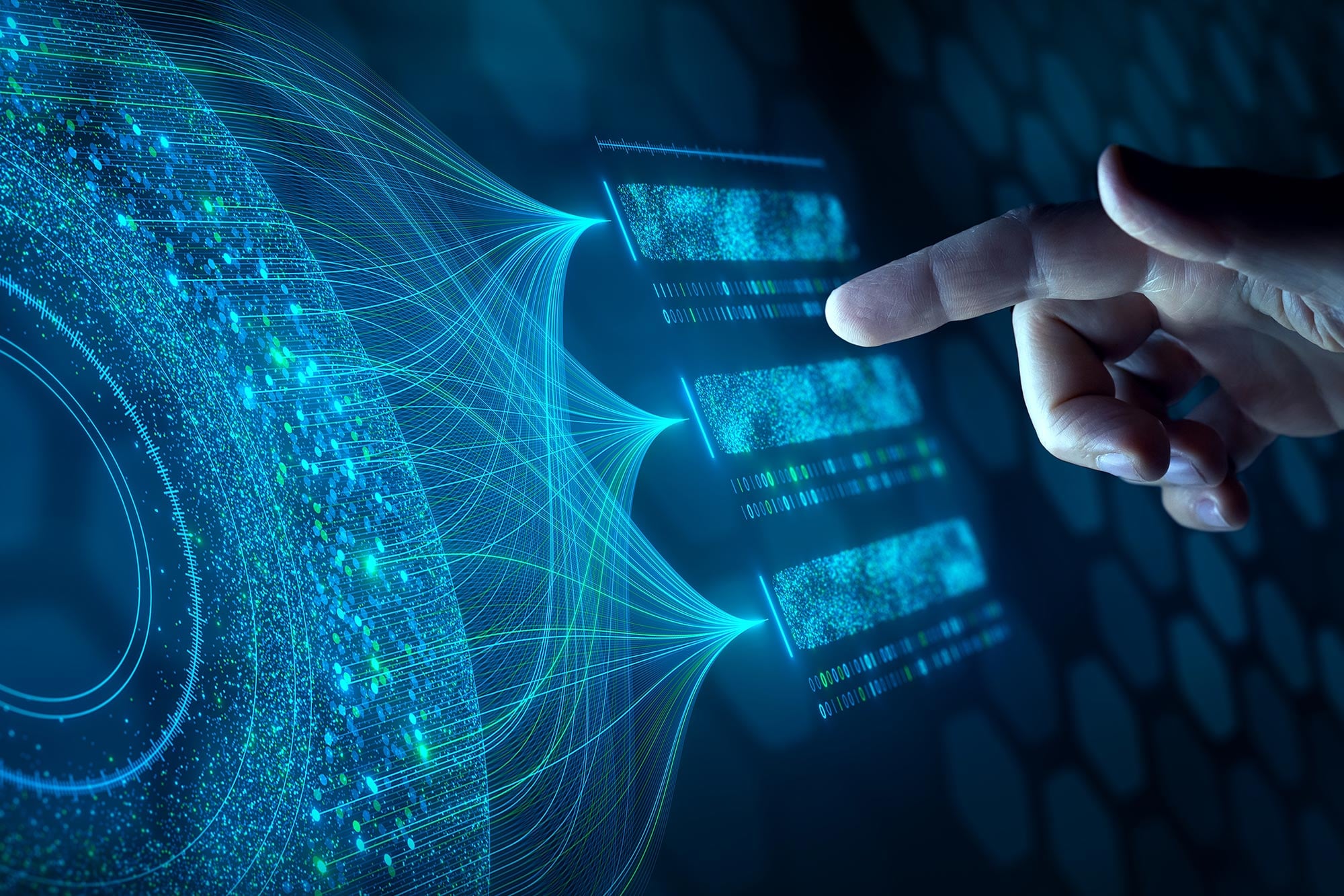 AI Technology Big Data Analysis Finger Pointing