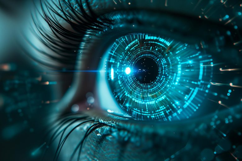 AI Vision Eye Examination Art Concept
