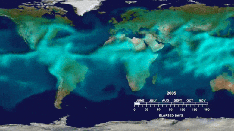AIRS Atmospheric Water Vapor Around Globe