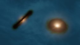 ALMA Discovers Wildly Misaligned Planet Forming Gas Discs Around Two Young Stars