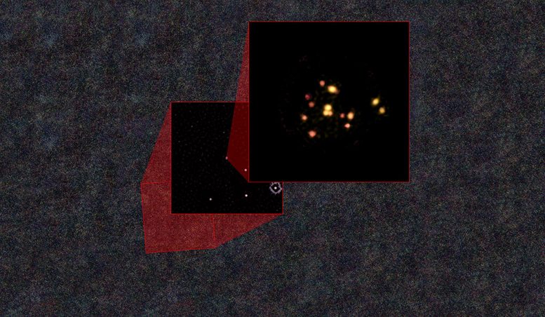 ALMA Views 14-Galaxy Collision in the Distant Universe