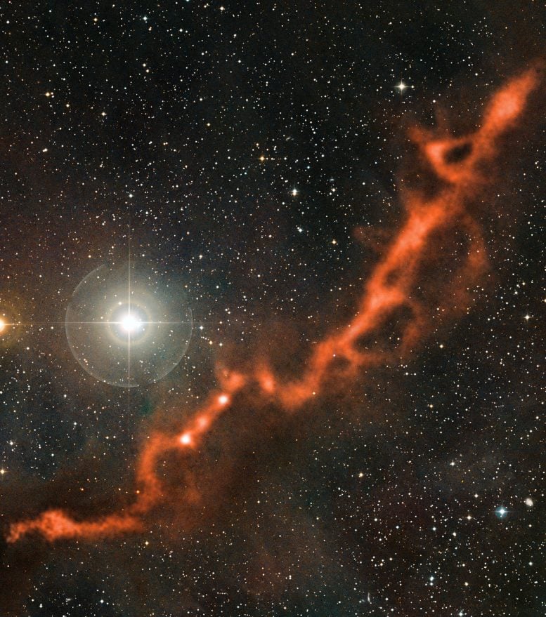 APEX Image of a Star Forming Filament in Taurus