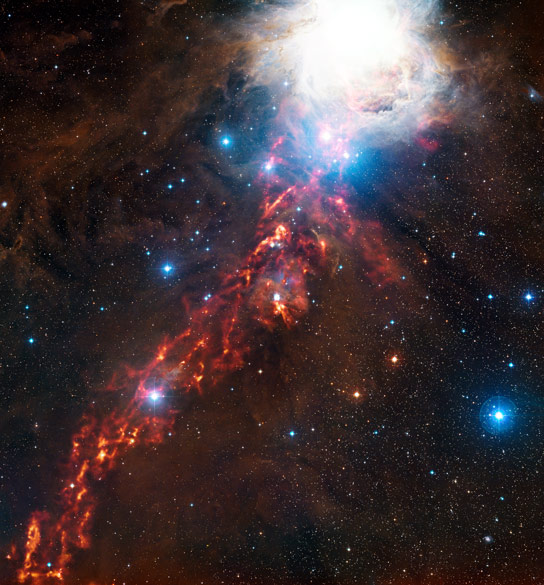 APEX Views Interstellar Dust in the Cosmic Clouds of Orion