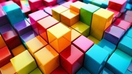 Abstract Coloful Cubes Technology Art