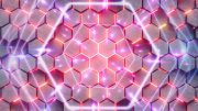 Abstract Hexagons Neon Glowing Energy Physics Illustration