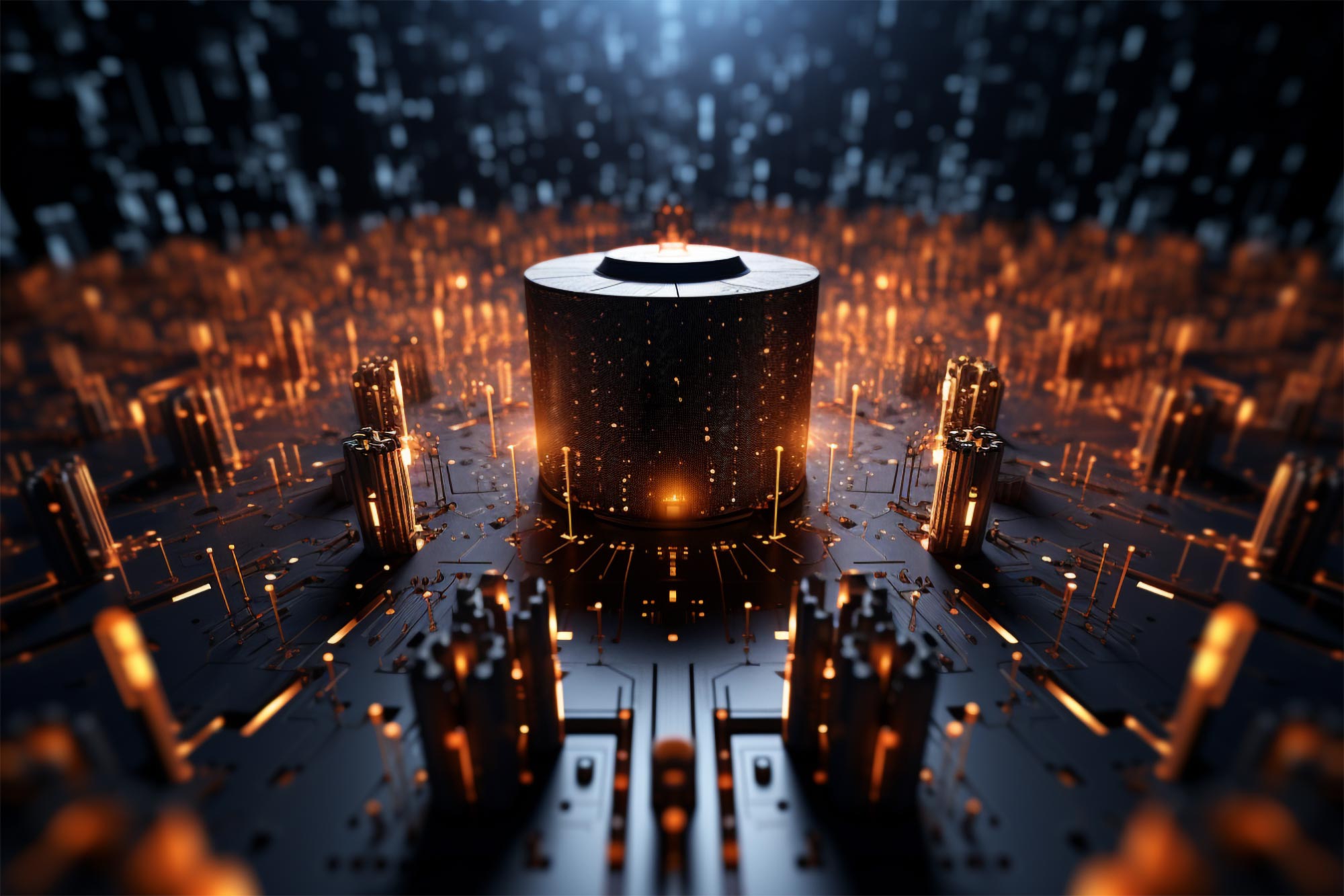 Abstract Quantum Computing Noise Art Concept