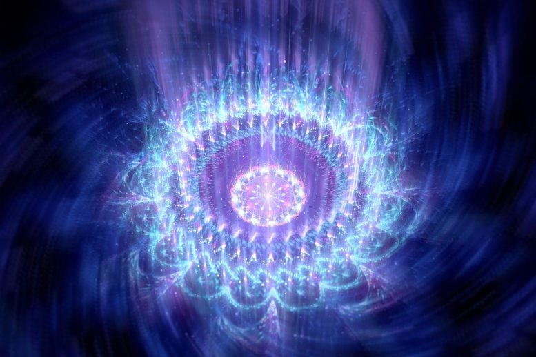 Abstract Quantum Energy Physics Glowing Rotating Mandalas