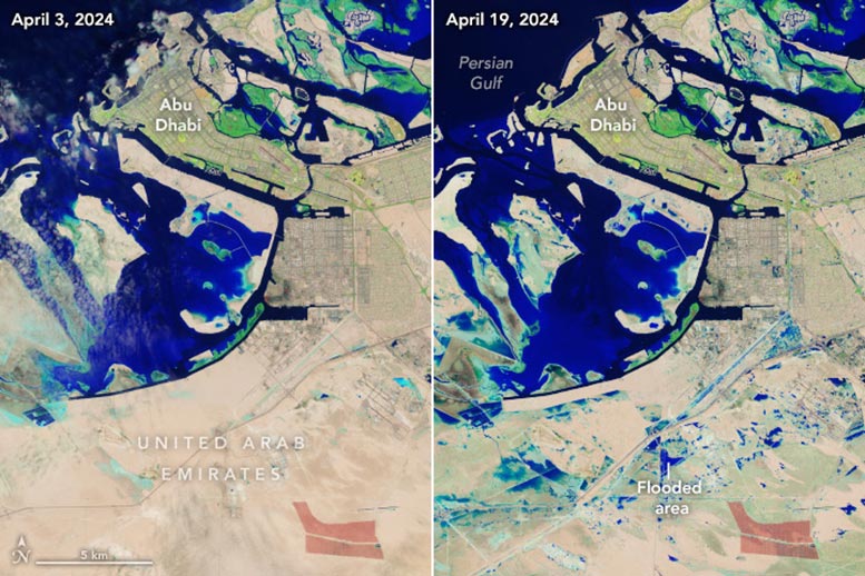 Abu Dhabi April 2024 Flood Annotated