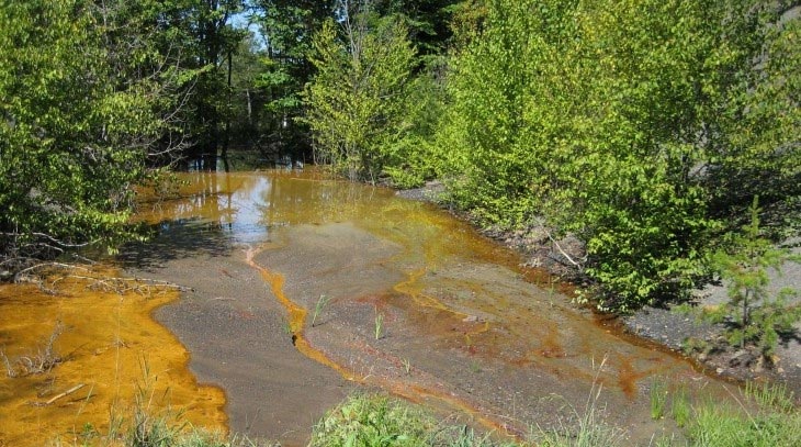 Acid Mine Drainage Polluting Pennsylvania Stream