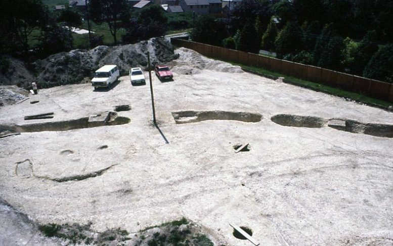 Aerial Shot of Excavation of Flagstones
