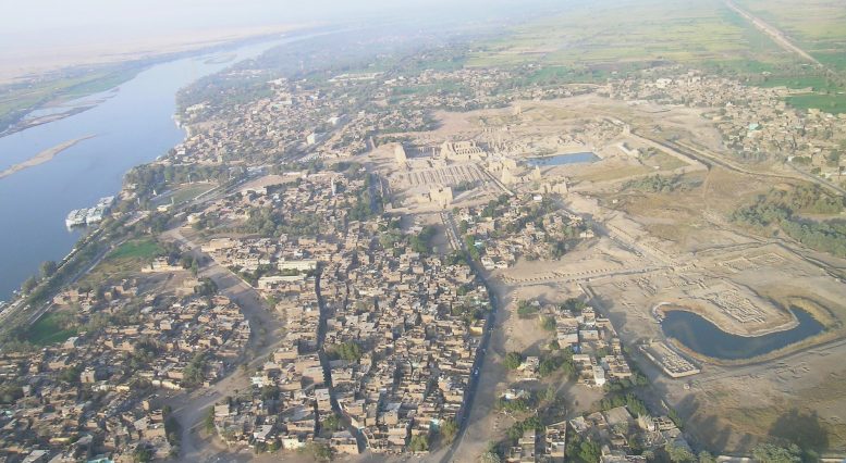 Aerial View of Karnak Temple From Southwest
