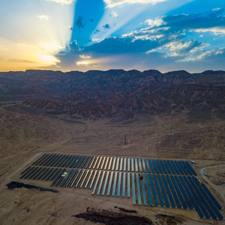 Aerial View of Solar Field in the Arava Valley