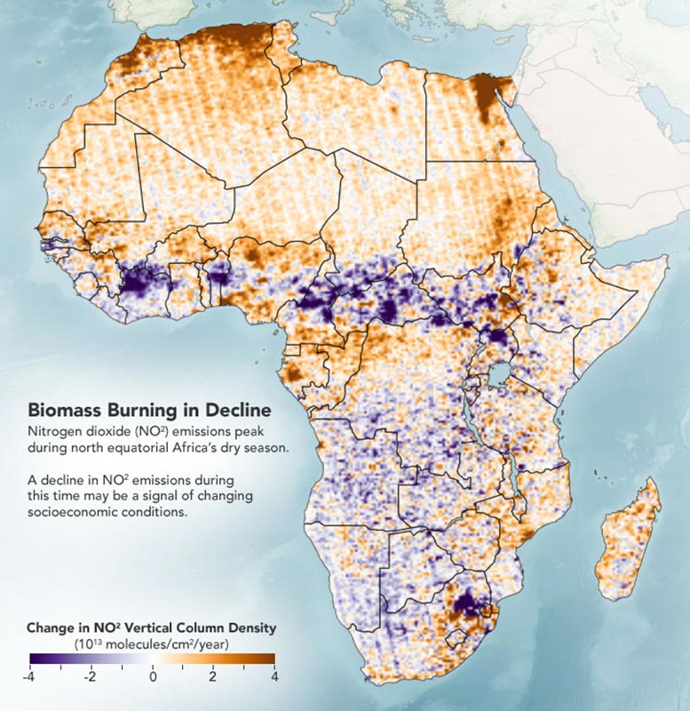 Africa Biomass Burning in Decline