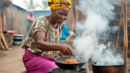 African Cooking on Cookstove Concept