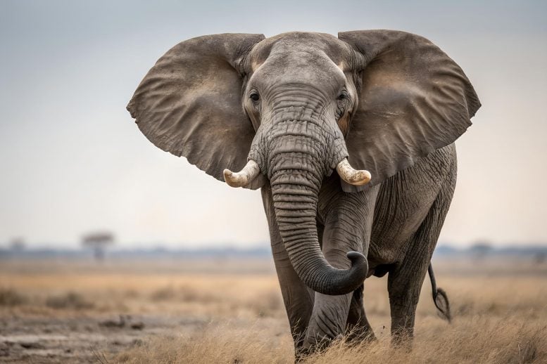 African Elephant Walking