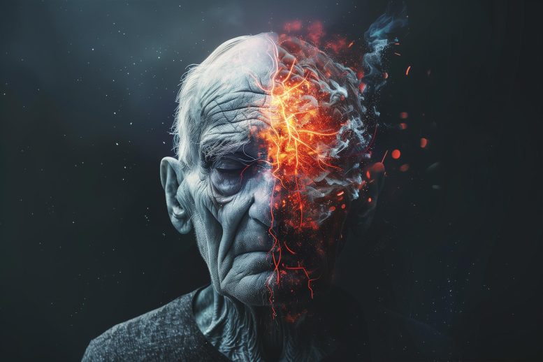 Aging Brain Dementia Art Concept
