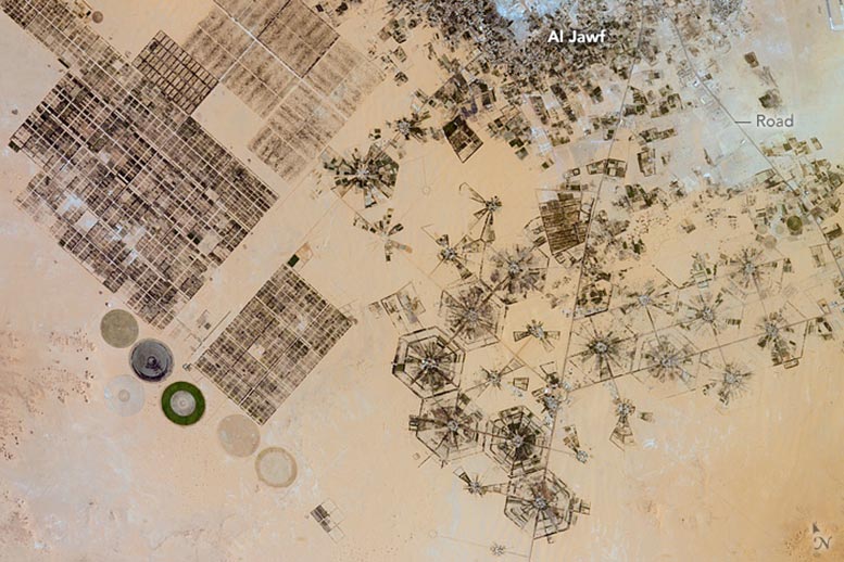 Al Jawf From Space Station Annotated