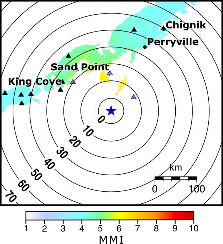 Alaska Earthquake Warrning Time Chart