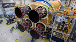 All Four RS-25 Engines Installed to Rocket Core Stage