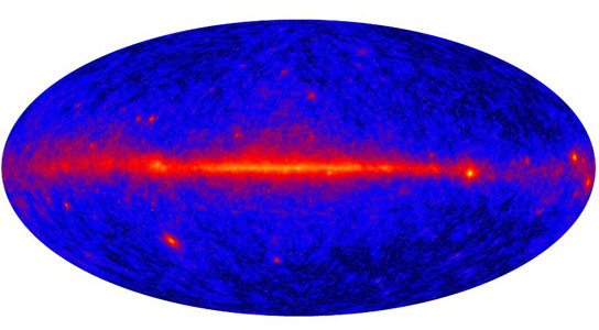 All-sky map of gamma rays observed in our galaxy by the Fermi Large Area Telesco