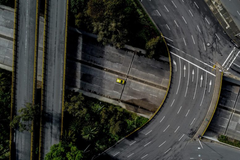 Almost-Empty Highways in Colombia During COVID Pandemic