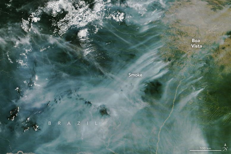 Amazon Forest Fires Rage in Roraima Annotated