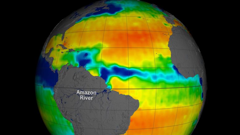 Amazon River Delivers Plume of Low Salinity Water