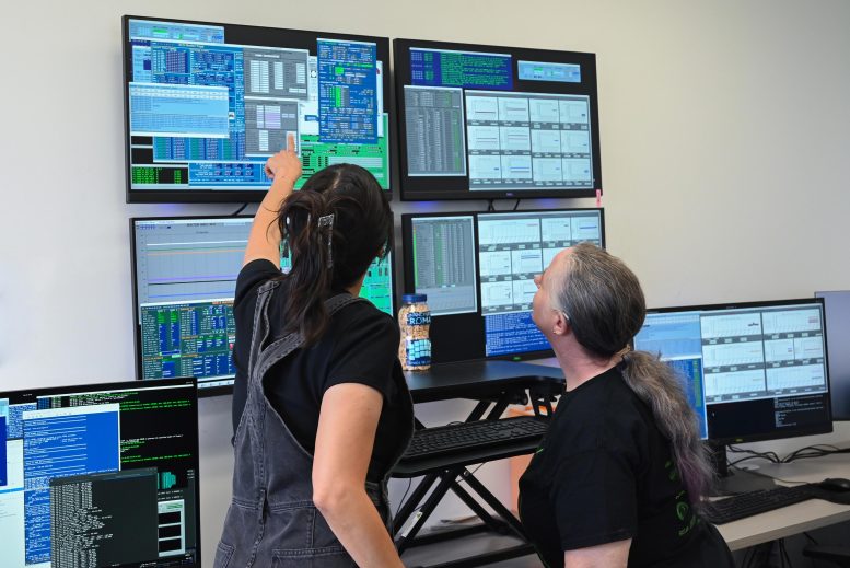 Amelia Nash and Judy Adler at Roman Coronagraph Commanding Center IPAC Caltech
