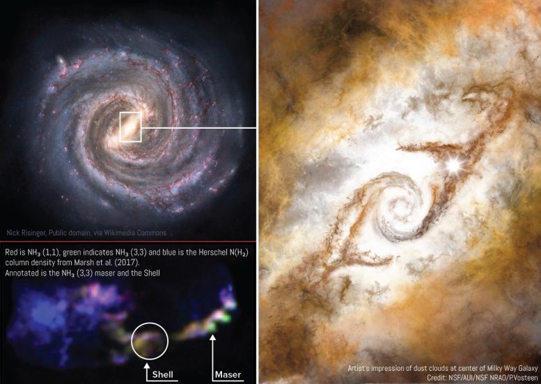 Ammonia Maser and Shell in Milky Way